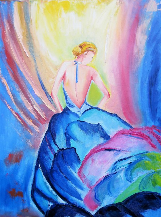 Dancer in Blue Dress
