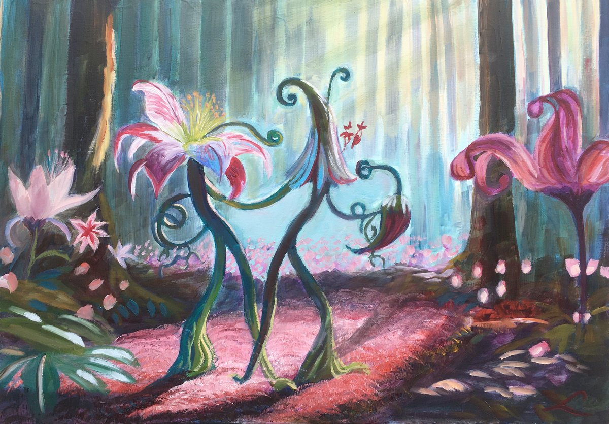 Surrealistic Oil Painting , The Dance Of Flowers By Elena Sokolova, 28 X 20, Artwork For Sale On Artfinder