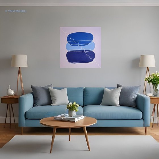 Zen Minimalism. Blue Stones