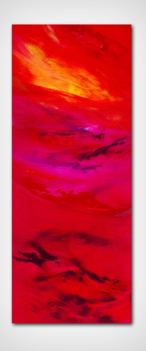 Commissioned painting "Languido fuoco II" 40x100 cm, by Davide De Palma