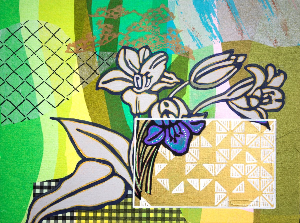 Illustrative Botanical Acrylic Painting By Ariadna De Raadt, 16 X 12, Floral Card. Spring 1, Original Artwork