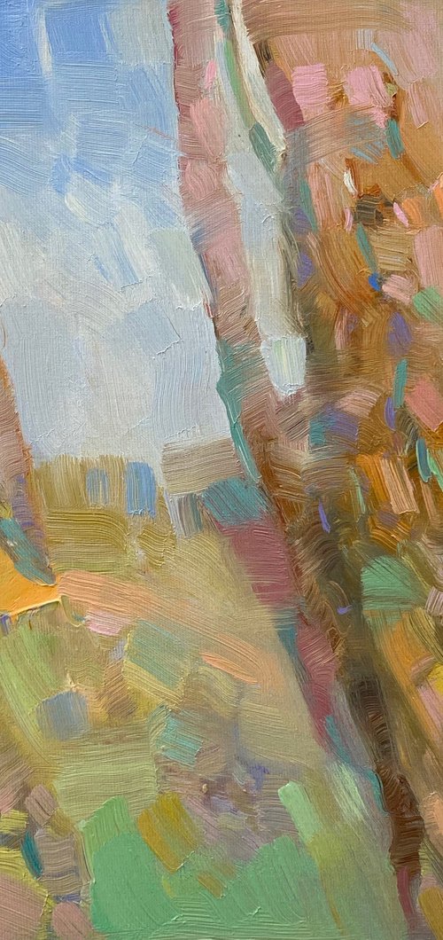 Forest Trees, Original oil painting, Handmade artwork, One of a kind by Vahe Yeremyan