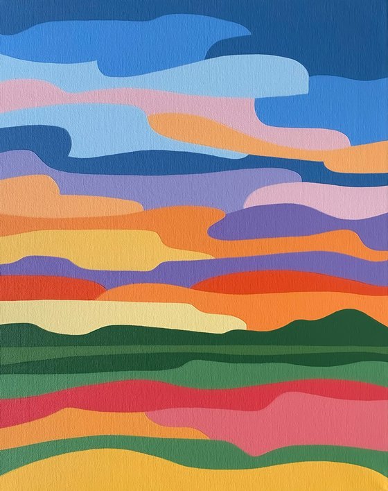 Sunset Over the Meadow