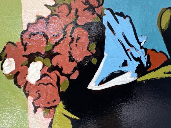 Man in Bus Small Original Painting