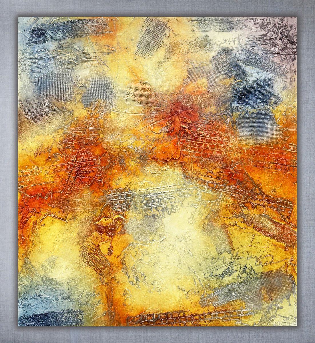 Abstract Acrylic Painting By Andrada Anghel, 36 X 40, Spectrum Symphony, Original Artwork