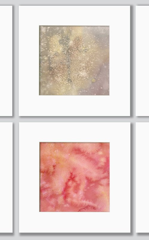 Serene Moments Collection 3 - 6 Abstract Paintings by Kathy Morton Stanion