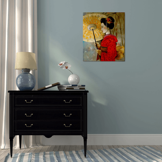 Geisha - portrait  - original painting