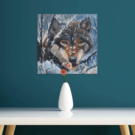 Winter wolf portrait