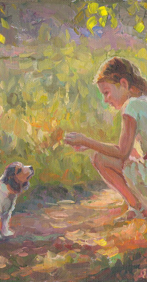The girl and the dog by Vachagan Manukyan