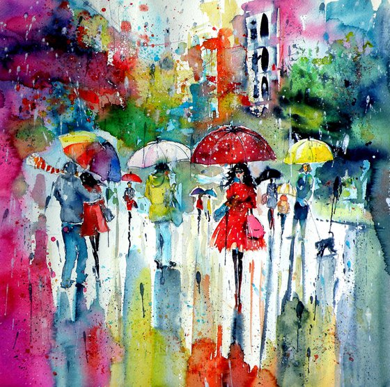 Rain, colors, people...