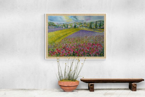 Tuscan Poppies by Lesley Blackburn