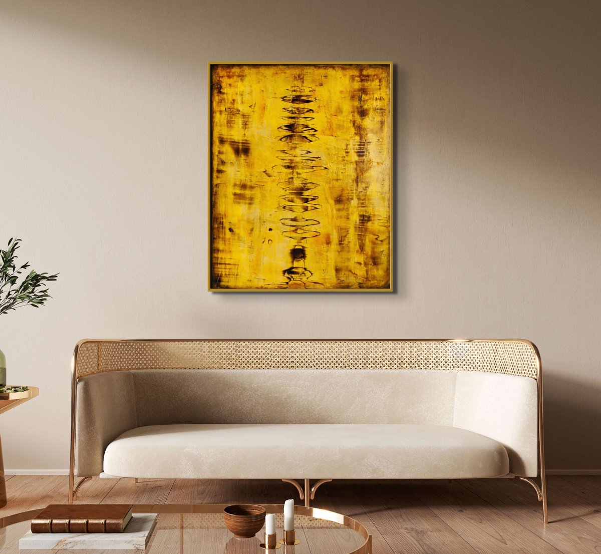 Expressive Abstract Acrylic Painting By Elide Pizzini, 31 X 39, The Force Ii, Original Artwork