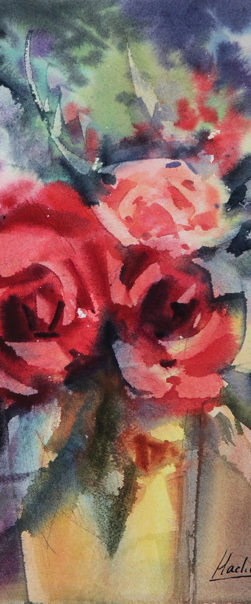 Roses. Original artwork . by Nadiia Dubei