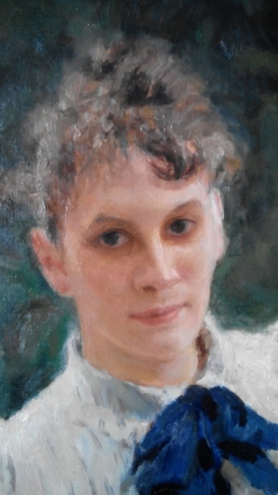 Copy of painting "Olga Fedorovna Tamara" by Valentin Serov.