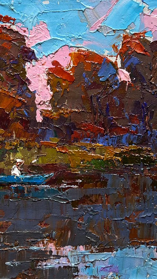 Evening river landscape by Kalenyuk Alex