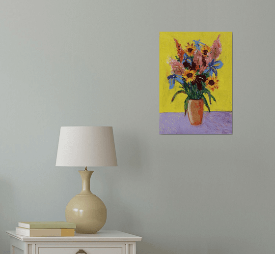 Bouquet on a Yellow Background