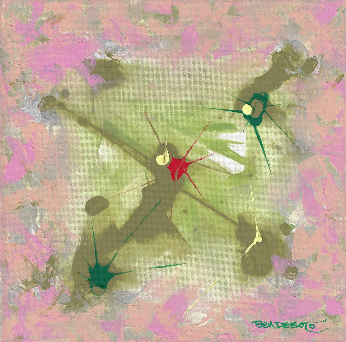 Abstract Acrylic Painting By Ben De Soto, 10 X 10, Abstract X8, Original Artwork