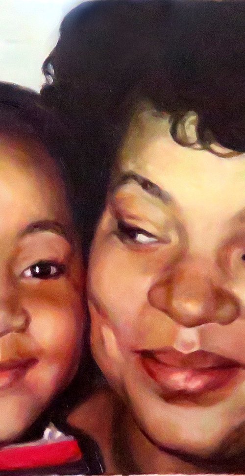 Commission Protrait of Aunt Sandy and Son by QI Debrah