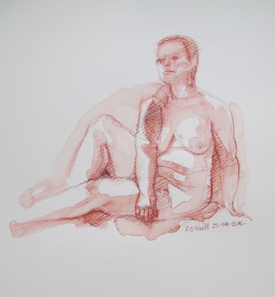 seated female nude