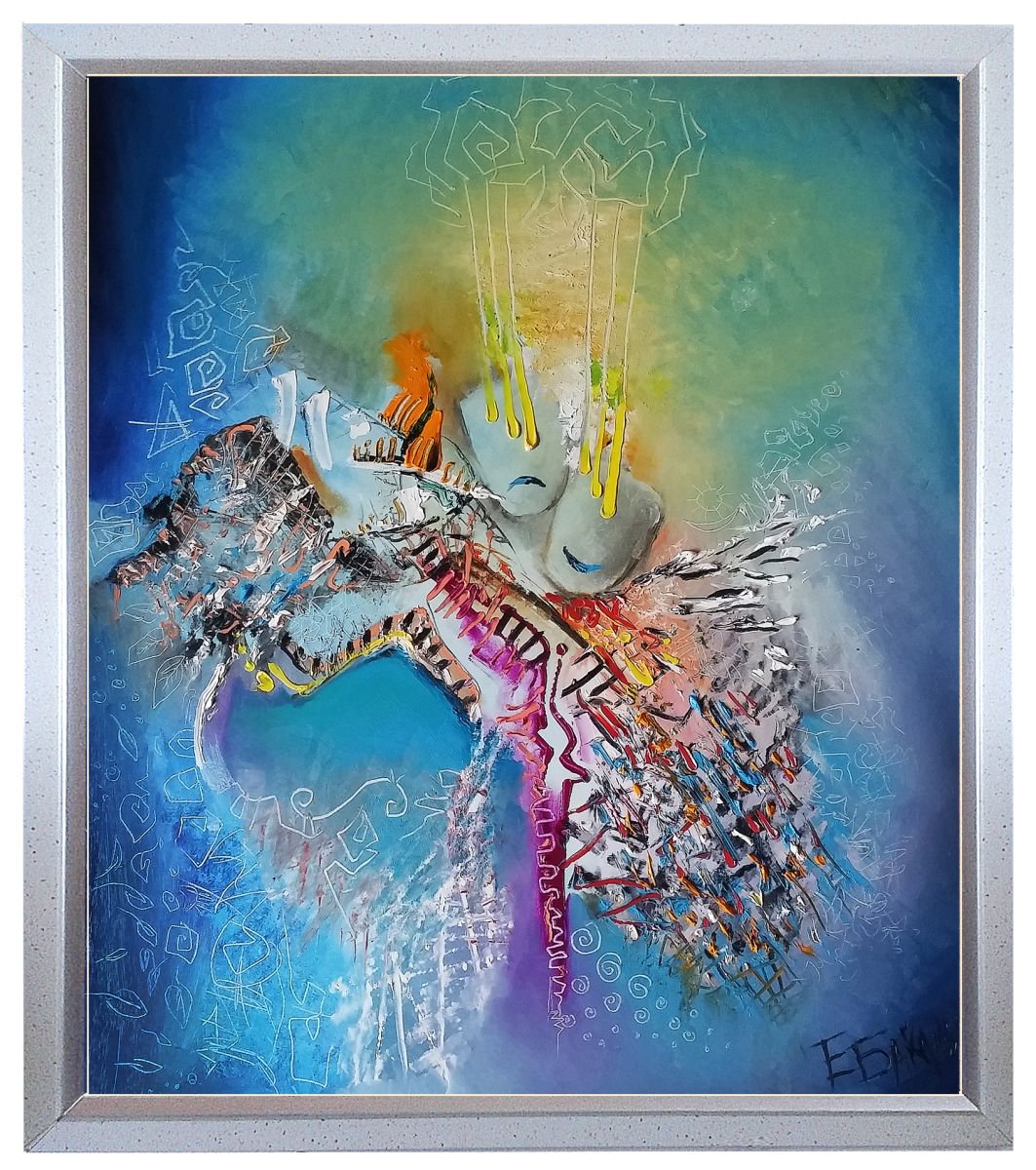 Abstract Oil Painting By Eleonora Bakalova, 27 X 31, Moods, Original Artwork