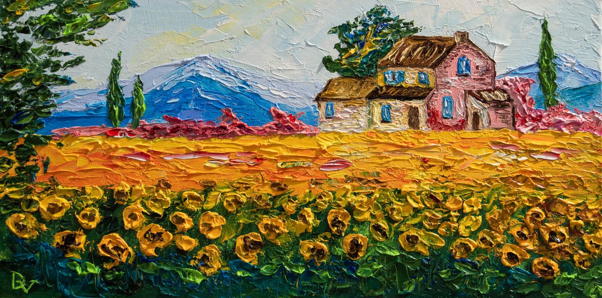 Impressionistic Landscape Oil Painting By Vladyslav Durniev, 16 X 8", In Isolation, Original Artwork