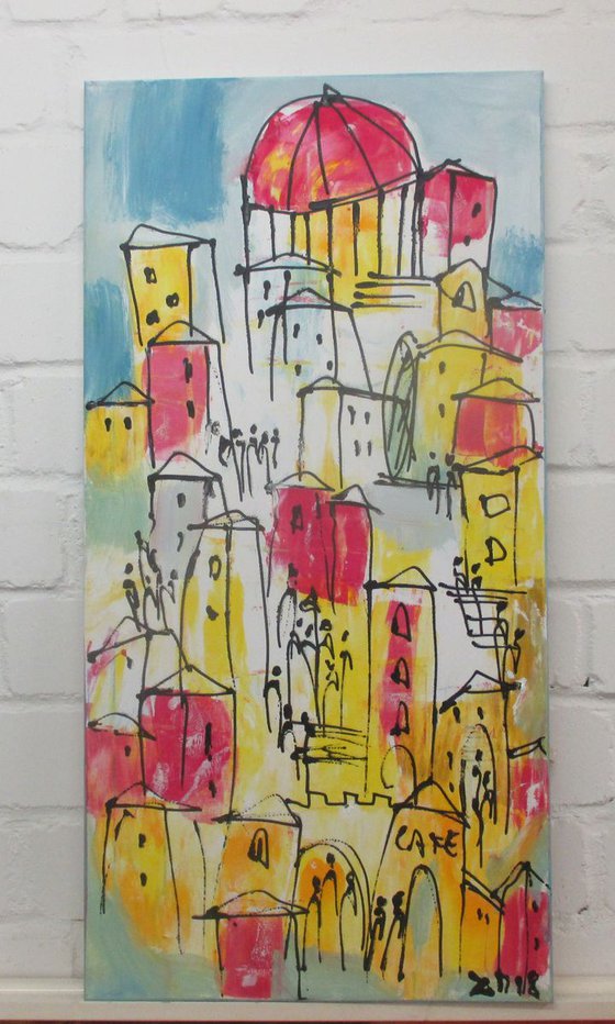 wild mediterrean city xl Acrylpainting  19,7 x 39,4inch