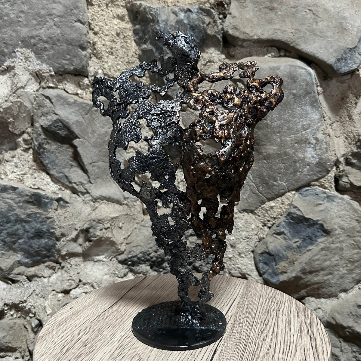 Expressive Portrait Sculpture By Philippe Buil, 8 X 12", Pavarti Red Amber, Original Artwork