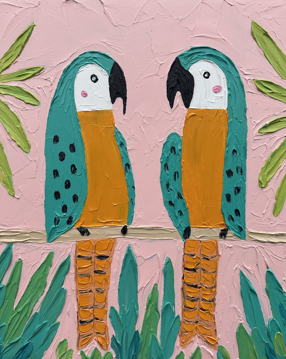  Parrots By Guzaliya Xavier, 16 X 20, Artwork For Sale On Artfinder