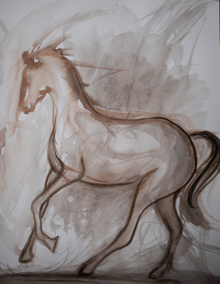 Sepia horse by Rene Goorman