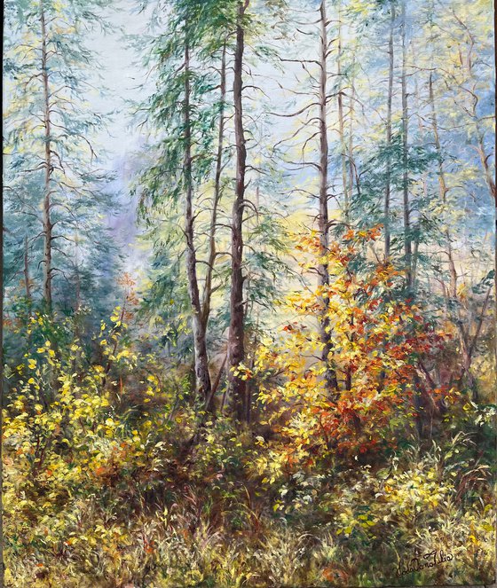 Through branches, in autumn
