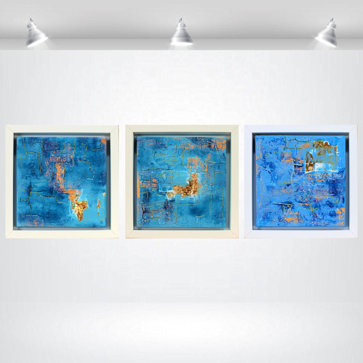 Abstract Acrylic Painting By Edelgard Schroer, 10 X 10, Traces Of Gold, Original Artwork