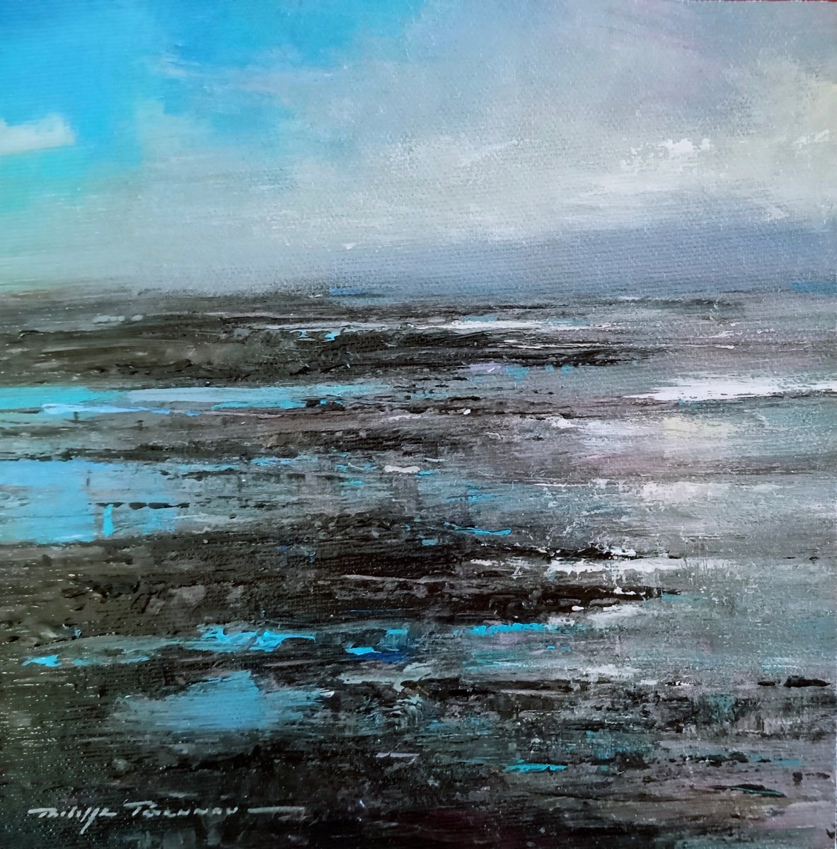 Impressionistic Painting , Rivage N° 2543 By Philippe Perennou, 8 X 8, Artwork For Sale On Artfinder
