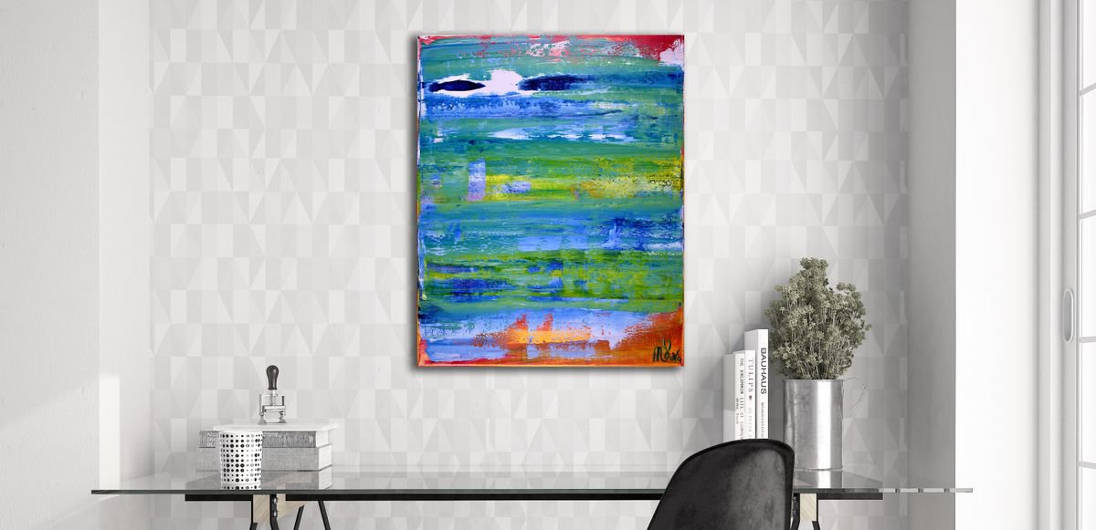 Abstract Acrylic Painting By Nestor Toro, 16 X 20", The Edge Of Spring 2, Original Artwork