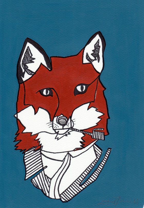 Fox With A Pipe