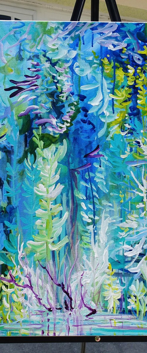 Water Lily Pond and Orchids by Sveta Osborne