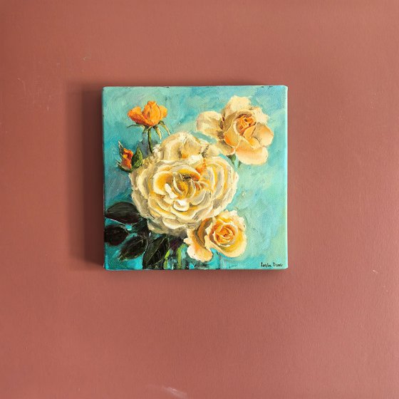 Yellow roses still life