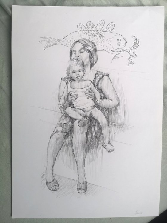 Mother and a fish
