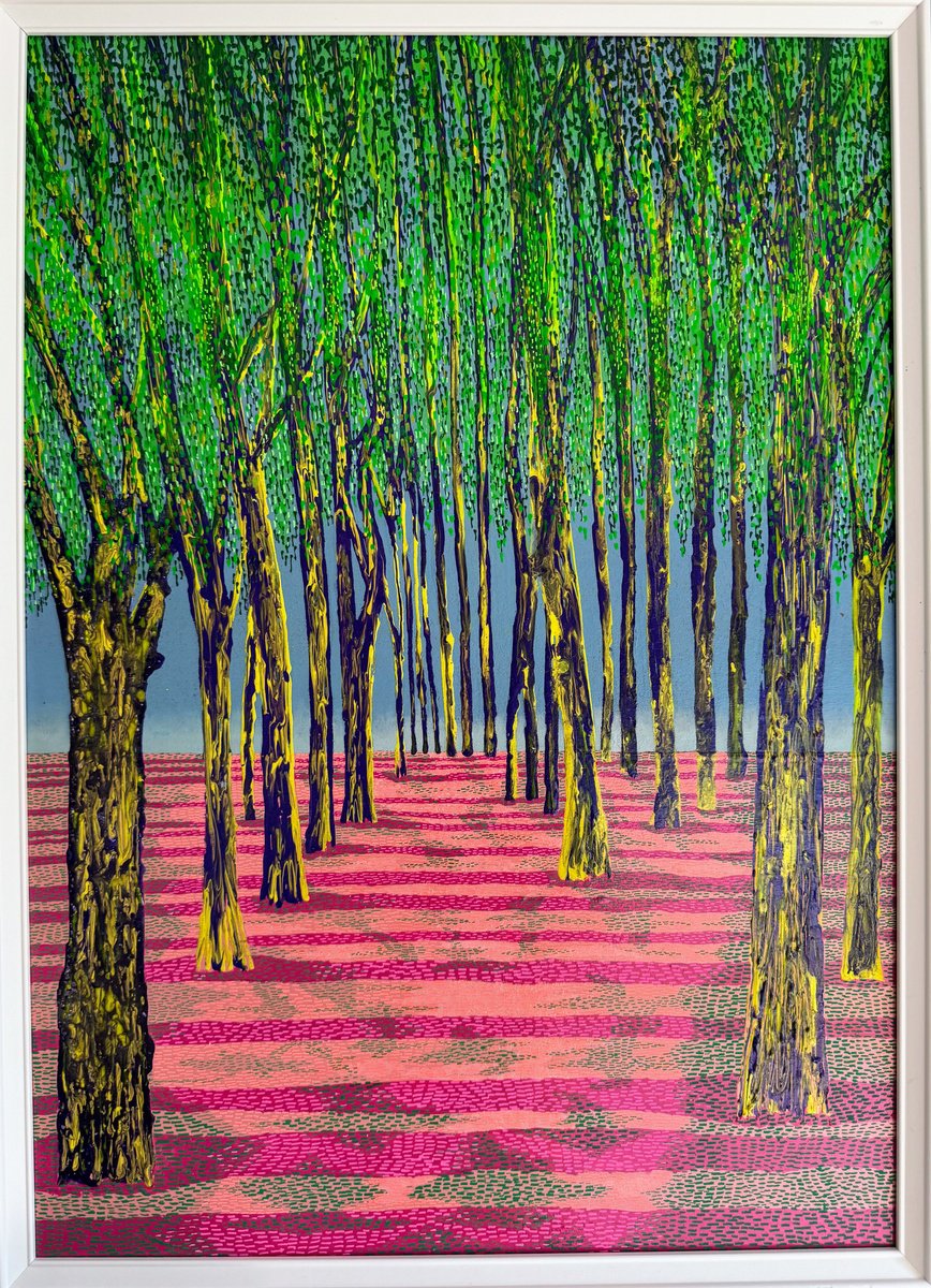 Surrealistic Landscape Painting By Stefano Pallara, 20 X 28", Becoming And Dissolving, Original Artwork