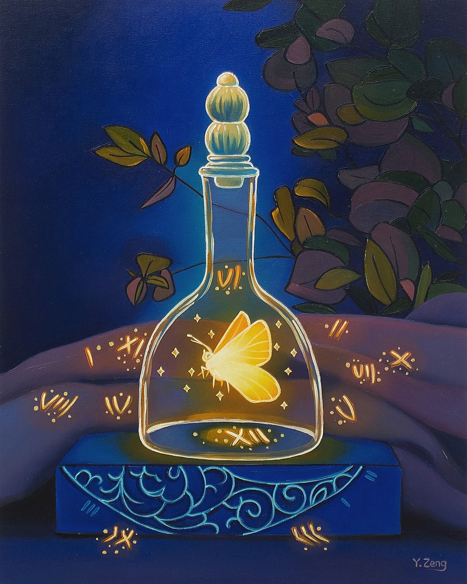 Surrealistic Oil Painting , Time In A Bottle By Yue Zeng, 16 X 20, Artwork For Sale On Artfinder