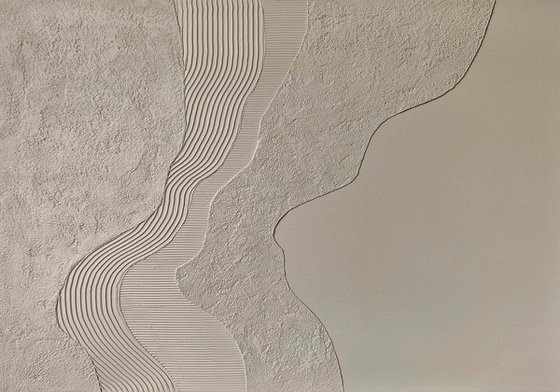 "Luara" Gray abstract textured art