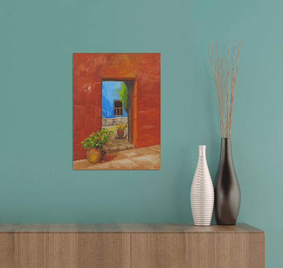 A Peek Inside a Mediterranean Courtyard