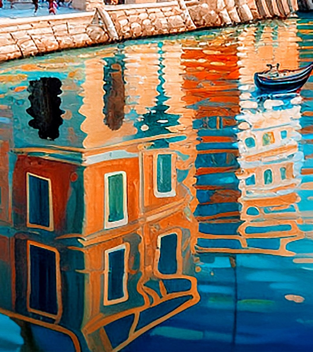  Mediterranean Reflections By Sanja Jancic, 36 X 40, Artwork For Sale On Artfinder