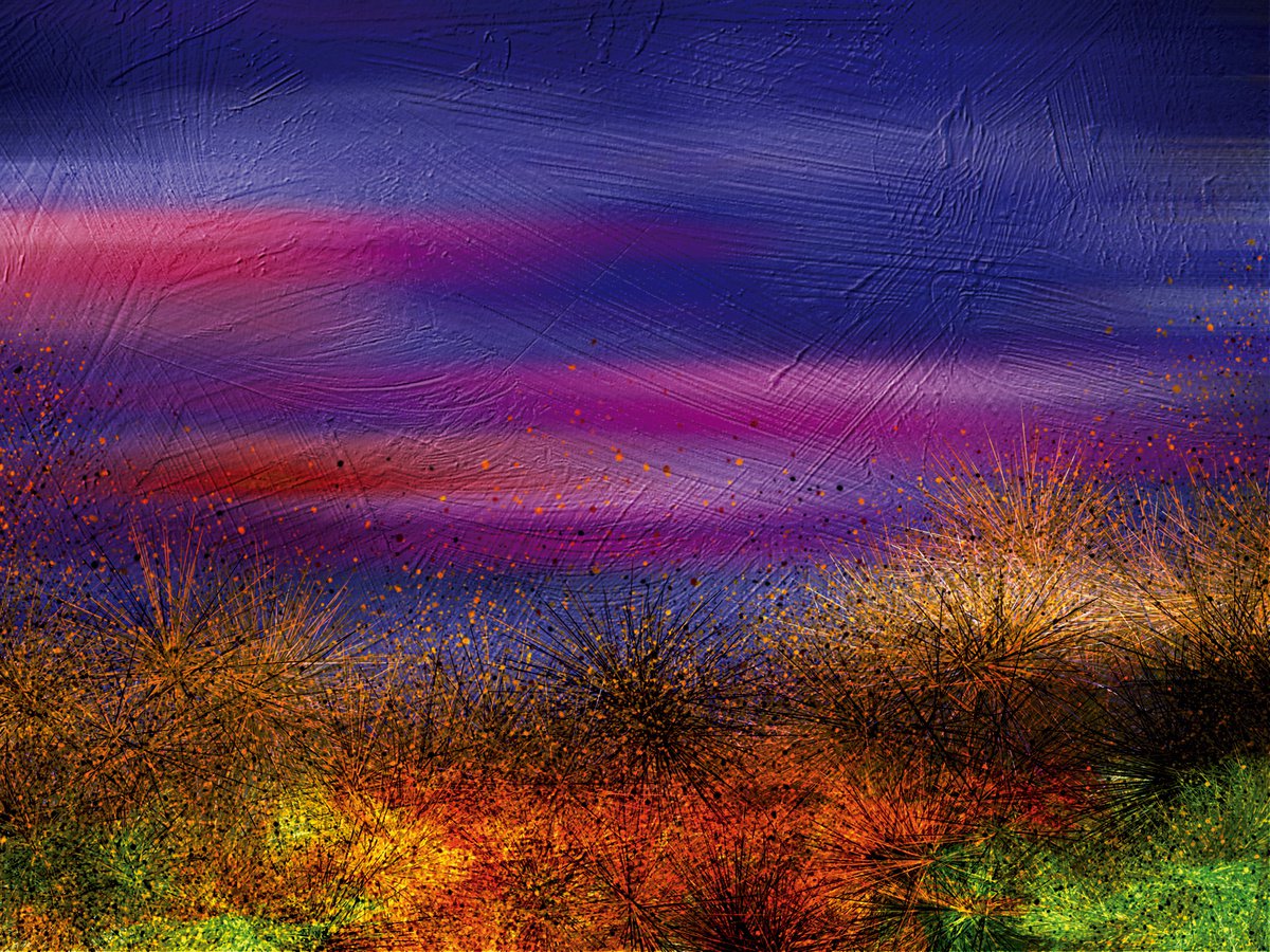 Abstract Landscape Print By Javier Diaz, 79 X 60, Horizontes Dispersos 2/Xl Large Original Artwork, Original Artwork