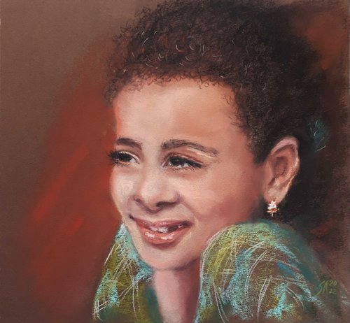 PORTRAIT OF A GIRL II / FROM THE PORTRAITS SERIES / ORIGINAL PAINTING by Salana Art Gallery
