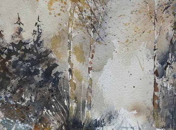 Winter path watercolour