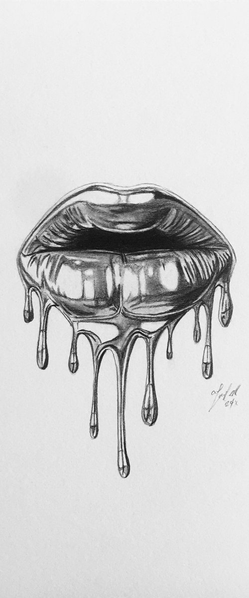 Dripping lip by Amelia Taylor