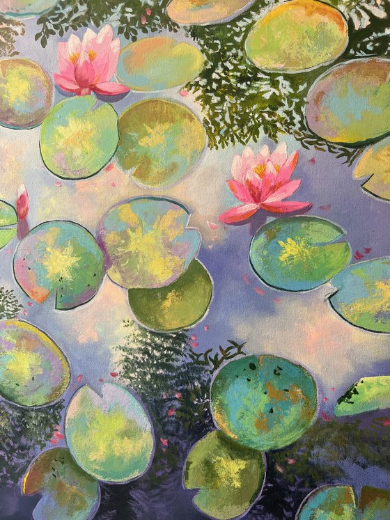 Awakening Heart! Water Lily pond painting