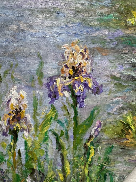 Irises by the Pond