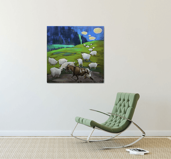 A random passerby. Mountain landscape