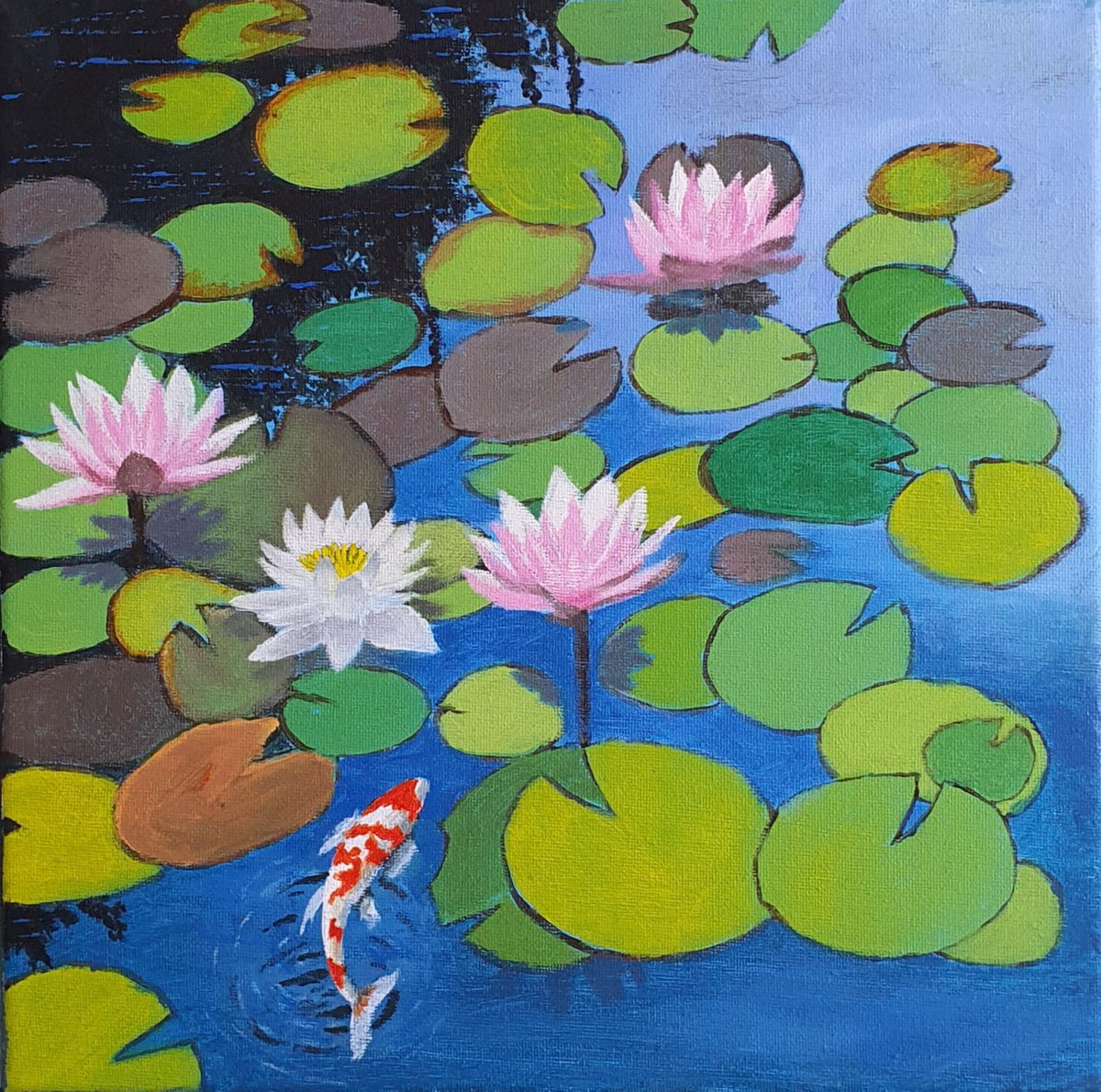 Water Lilies in Pond by Asif Rasheed